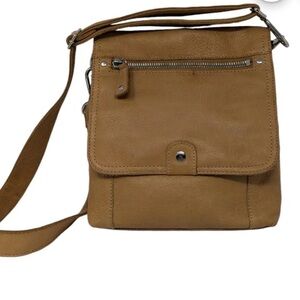 Very nice Boho chic distressed leather Fossil key bag